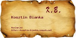 Kosztin Bianka névjegykártya