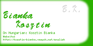 bianka kosztin business card